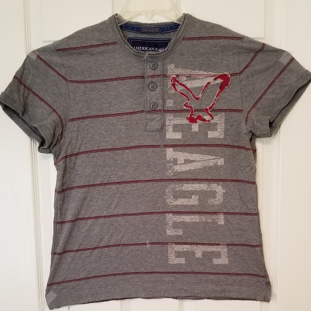 Red-Striped, Grey Shirt/Tee